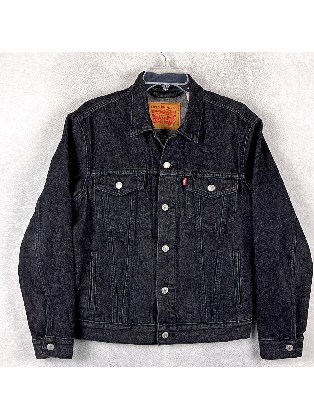 Levis Trucker Jacket Mens S Black Denim Type 3 Classic Preppy Workwear 80s 90s